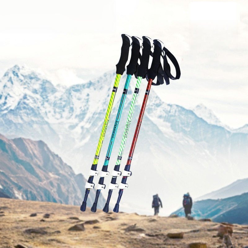 Carbon-Style Aluminum Locking Trekking Pole